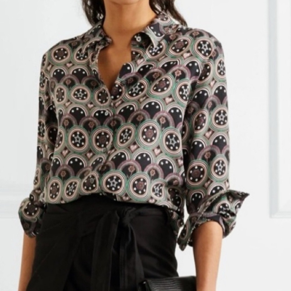 Equipment Kate Moss Slim Signature Silk Shirt Size XS